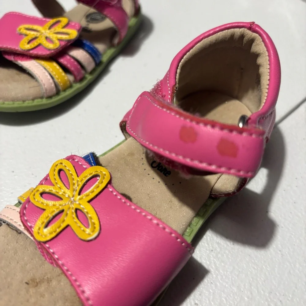 Livie & Luca Matilda Jane Pink Floral Leather Sandals Toddler Size 7 Multi Color